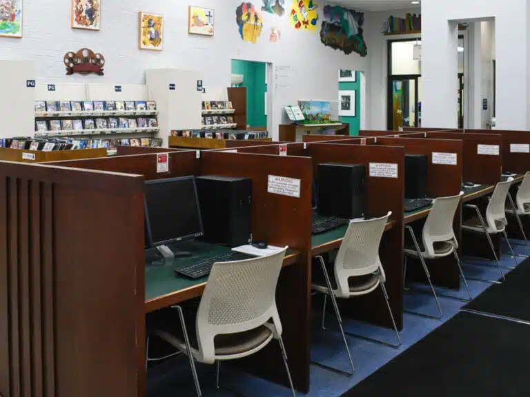 Computer stations at the Casey County Public Library
